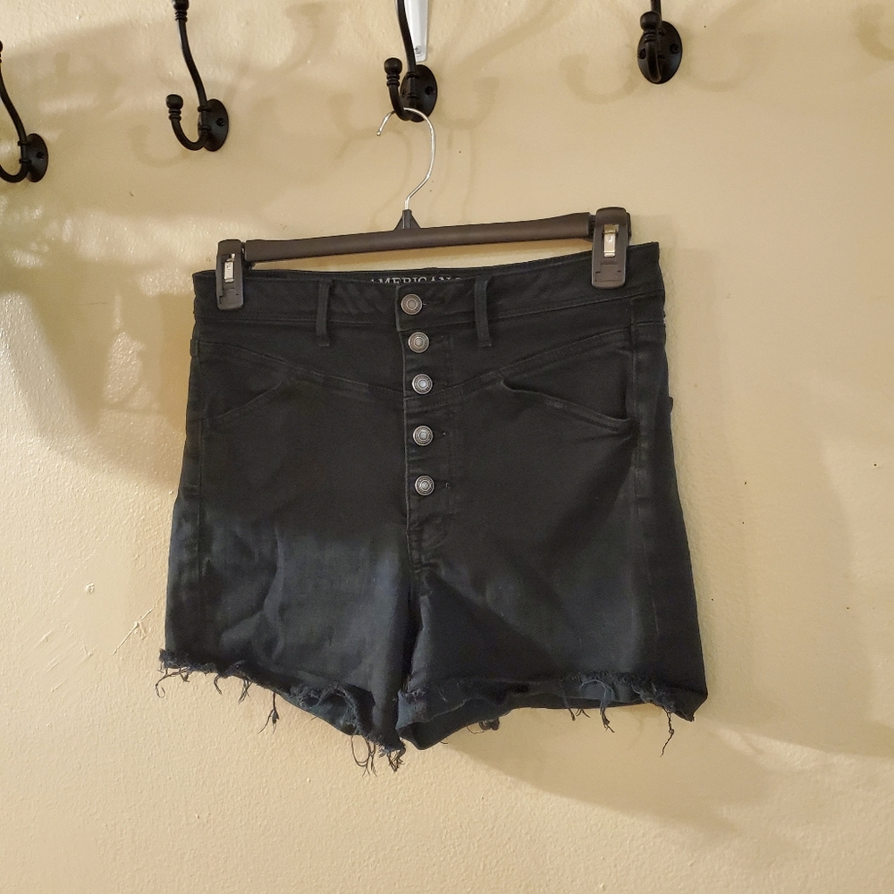 Black High Waisted Shorts American Eagle